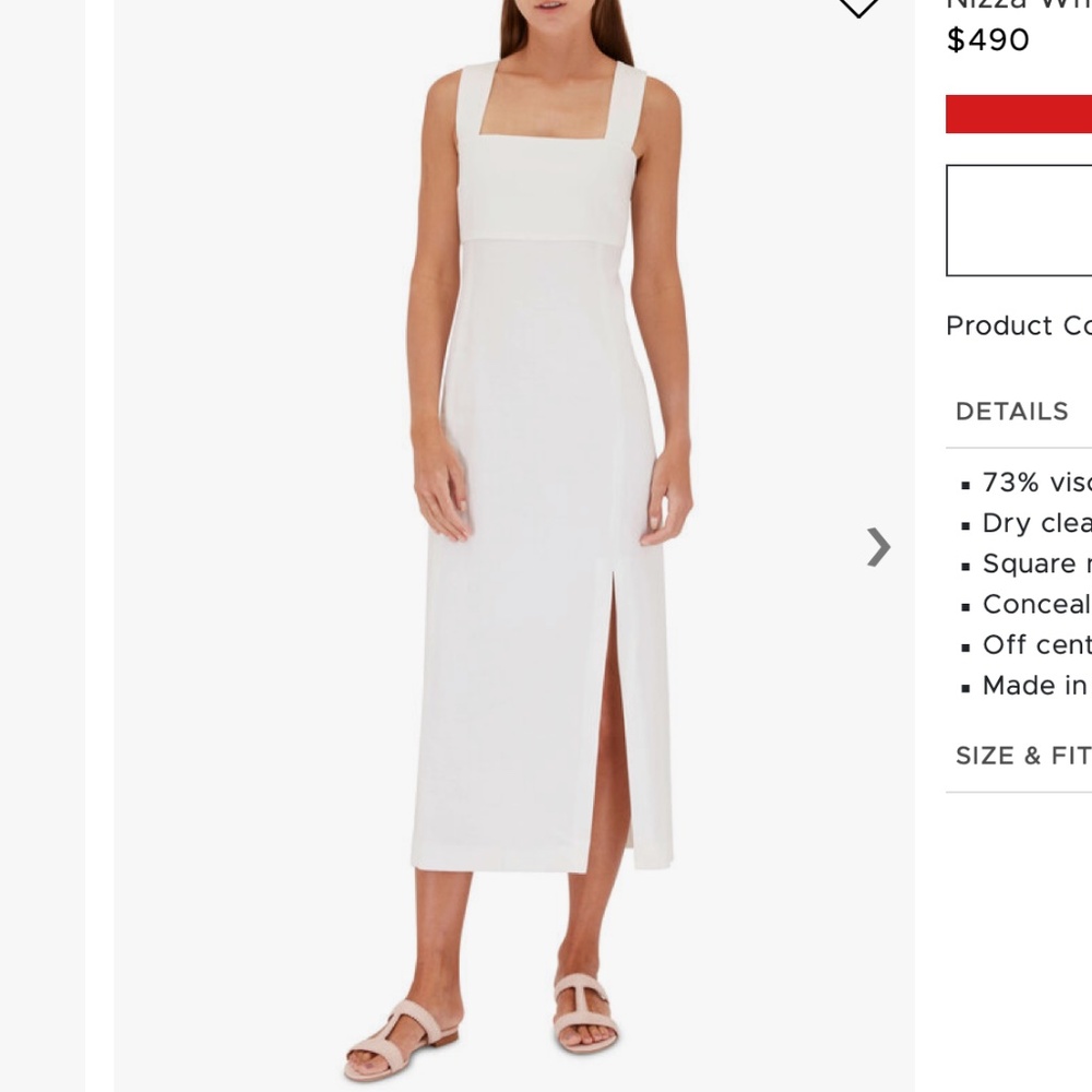 NWT Antonelli Nizza Dress White Cream Stretch Linen